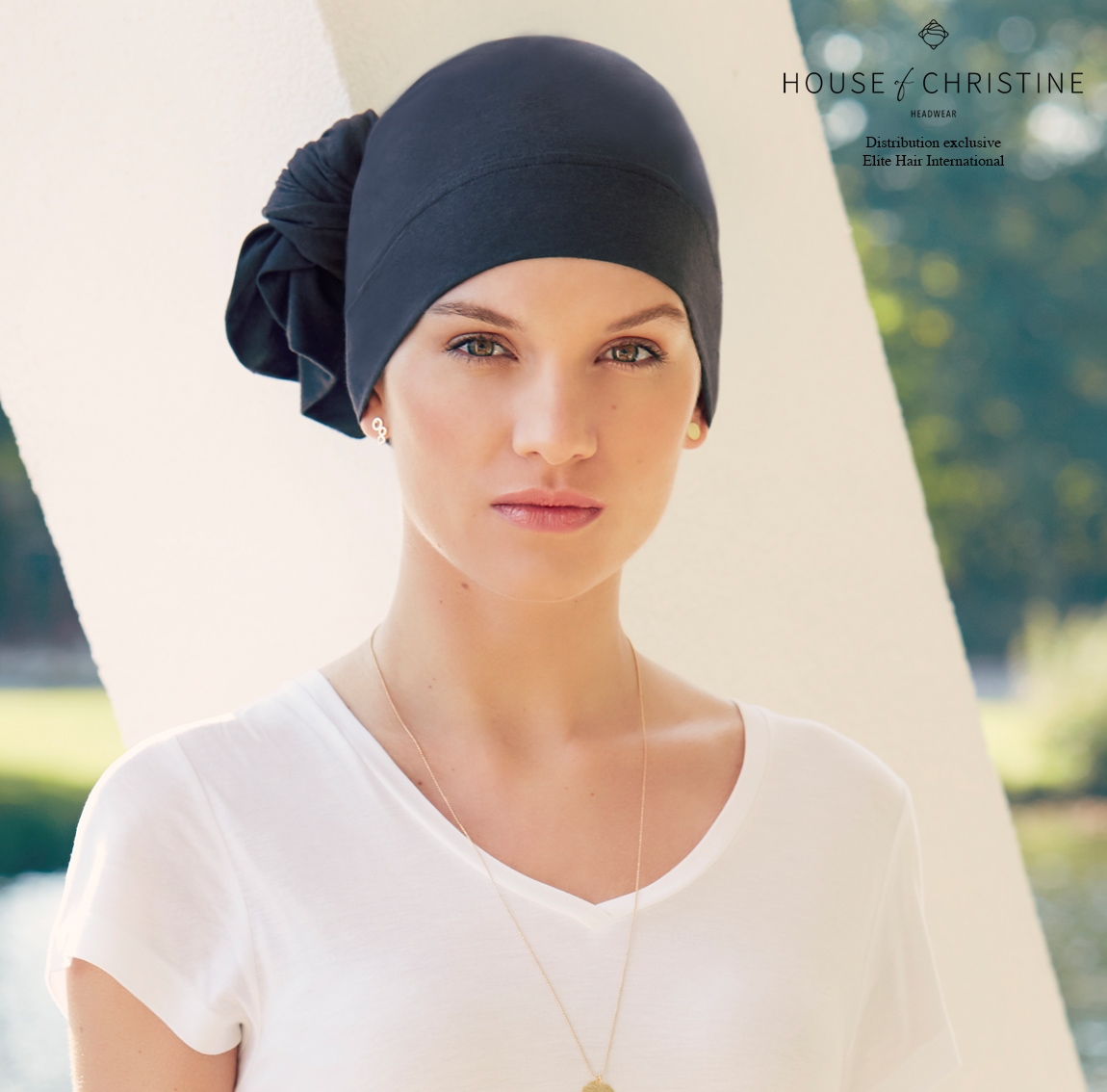 Turban chimio, turban viva tube, navy, Christine Headwear