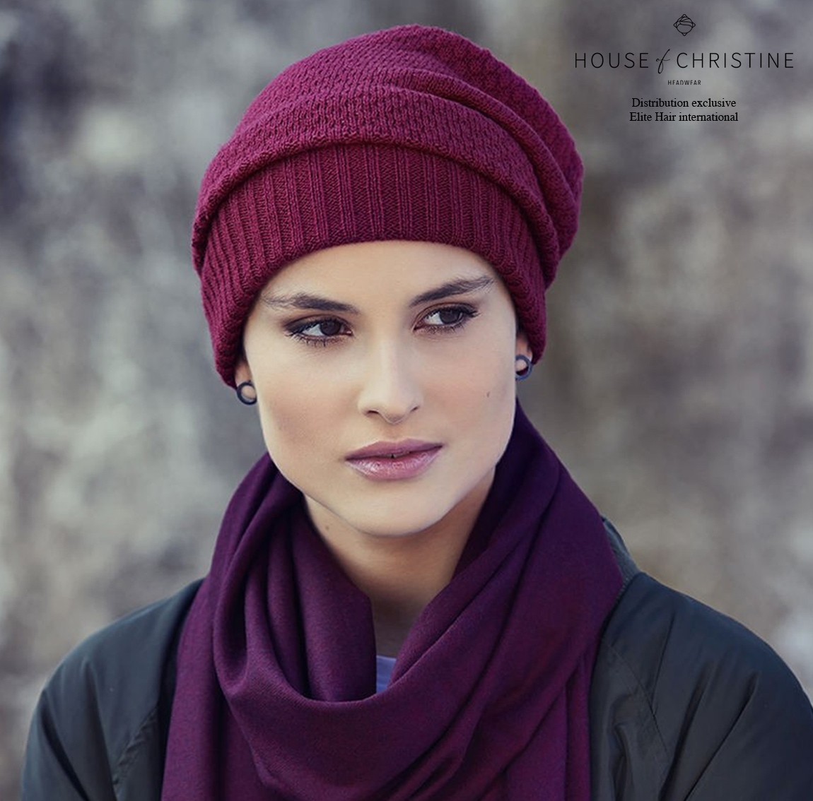 Bonnet chimio, bonnet viva, oslo bordeaux, Christine Headwear