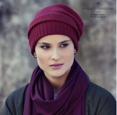 Bonnet chimio, bonnet viva, oslo bordeaux, Christine Headwear