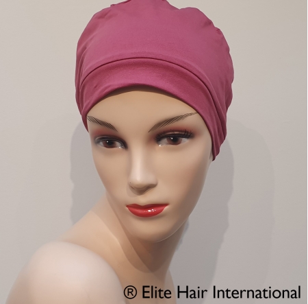 Bonnet chimio, basic coton, bois de rose, elite hair international