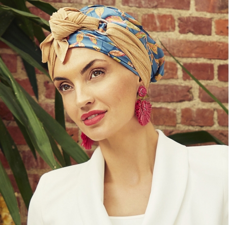 Bonnet chimio boho foulard amovible, jardin d'eden, christine headwear