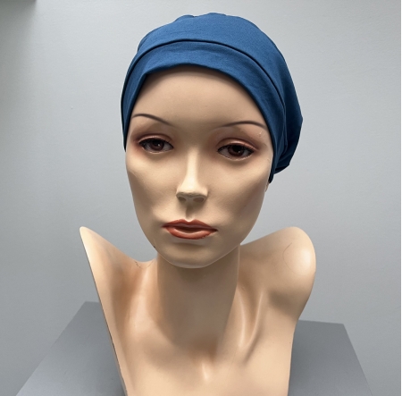 Bonnet chimio, basic coton, elite hair international, bleu pétrole