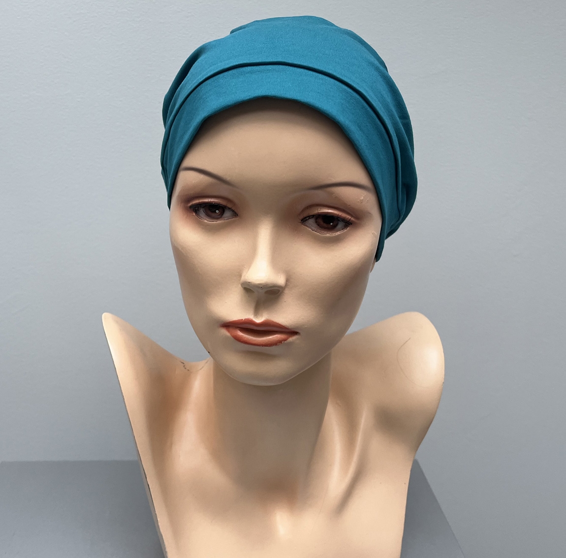 Bonnet chimio, basic coton, elite hair international, bleu canard