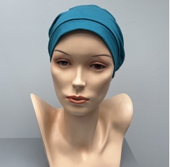 Bonnet chimio, basic coton, elite hair international, bleu canard