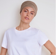 turban viva twin set, Turban Viva avec bandeau amovible, havane