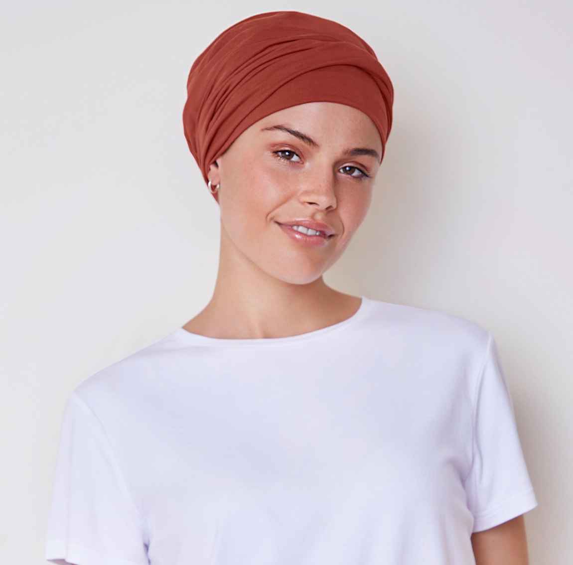 turban viva twin set, Turban Viva avec bandeau amovible, terracotta