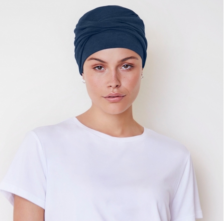 bonnet chimio, bonnet cancer, bonnet viva, bonnet viva calin, house of christine headwear, elite hair international, denim