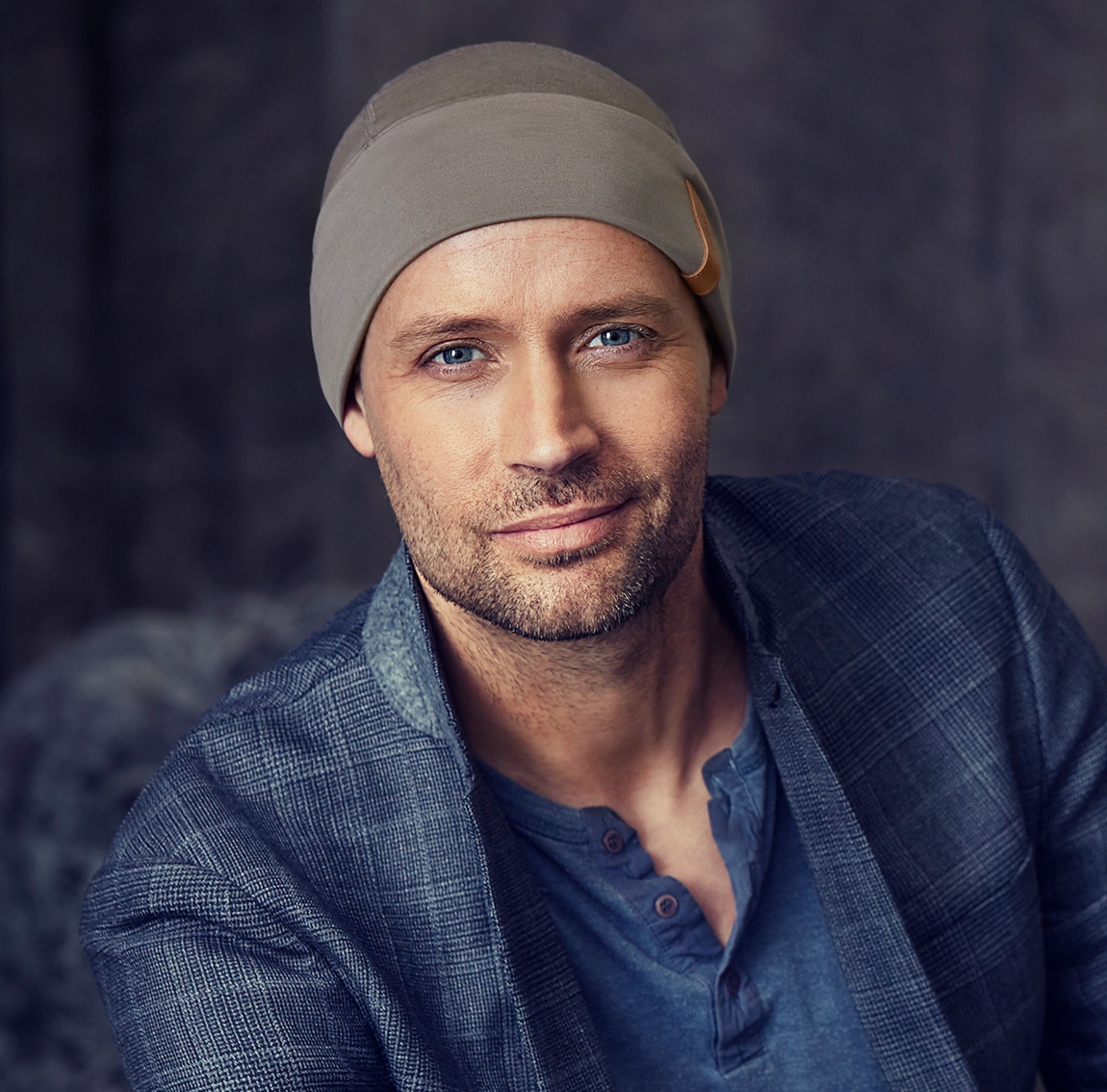 Bonnet chimio, bonnet homme 37.5, christine headwear, tan