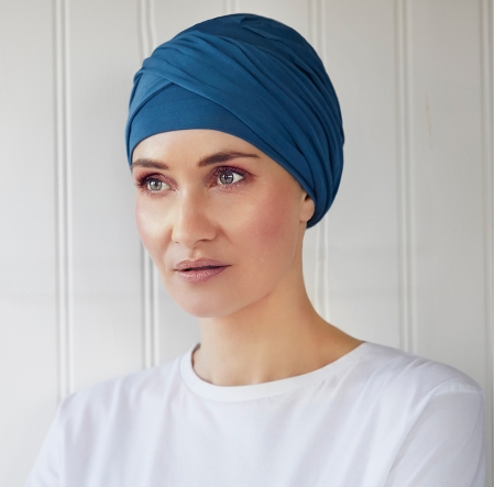 Bonnet chimio easy bambou, bleu pétrole, christine headwear