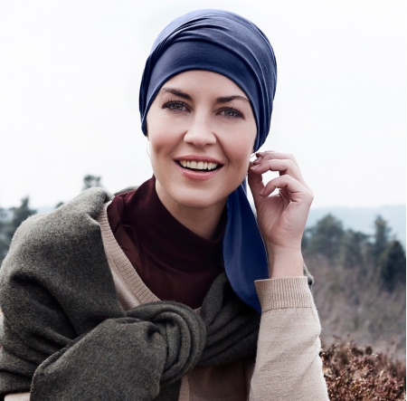 Turban Chimio Tatiana bleu - Turbans-Perruques & Co