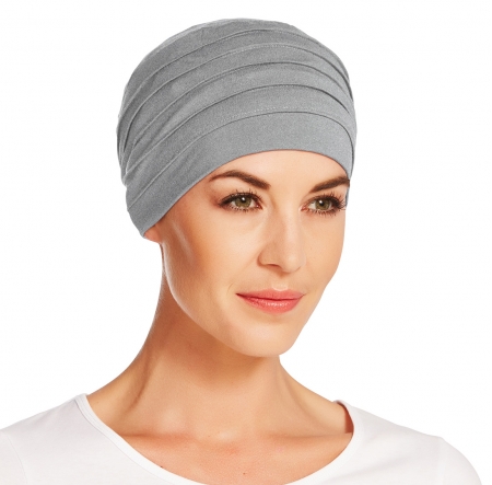 Bonnet chimio, bonnet zen bambou, gris chiné, Christine Headwear