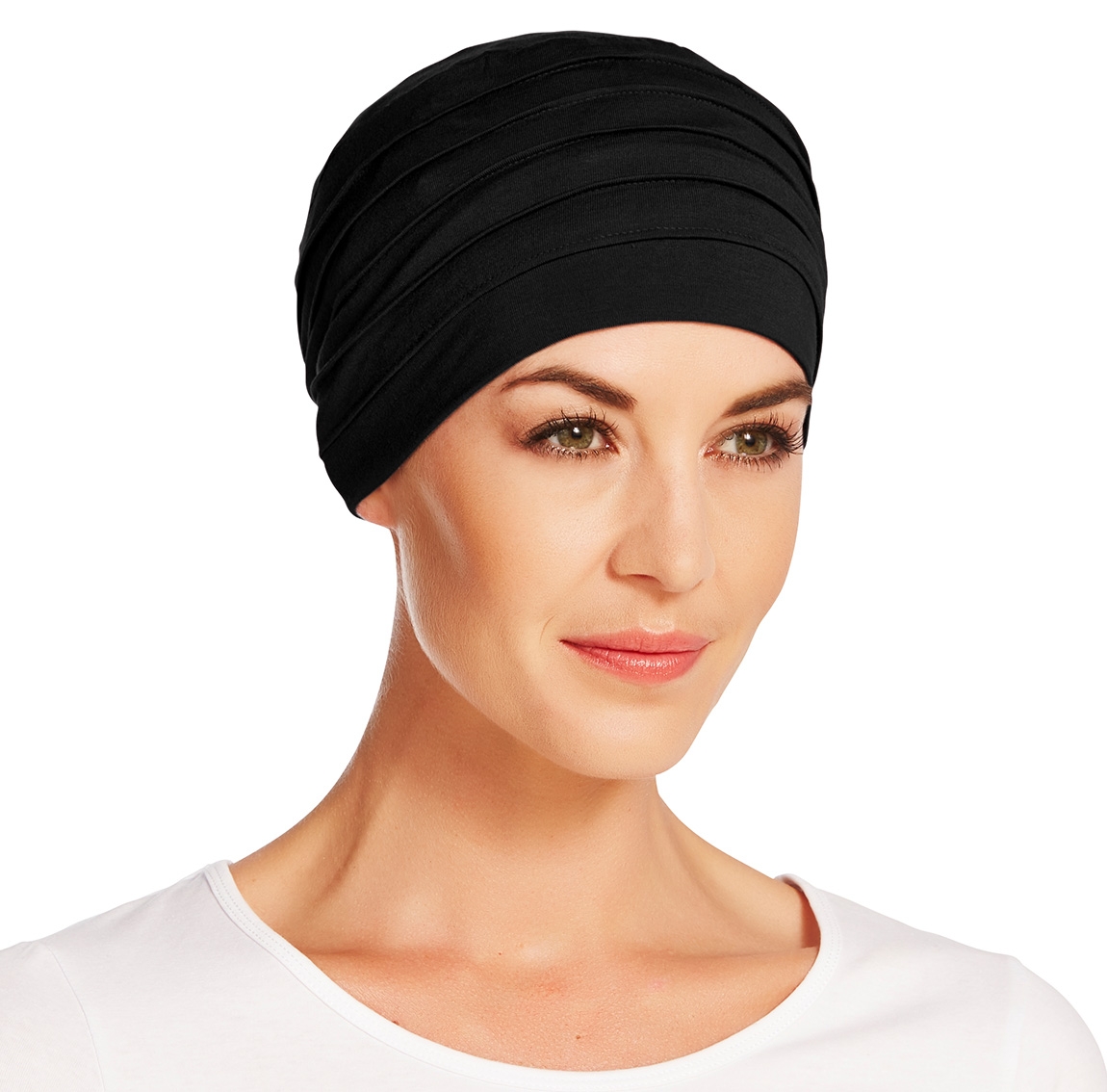 Bonnet chimio, bonnet zen bambou, noir, Christine Headwear