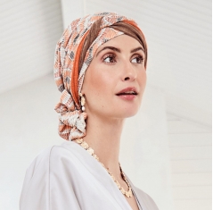 turban foulard béatrice bambou, turban chimio, cancer, christine headwear, canopée