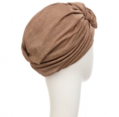 Bonnet Viva ultra-doux, spécialement conçu pour offrir confort et élégance aux femmes en traitement, terra