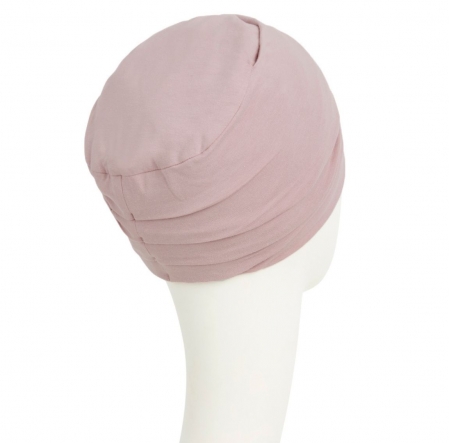 bonnet chimio, bonnet cancer, bonnet viva, bonnet viva calin, house of christine headwear, elite hair international, rose poudré