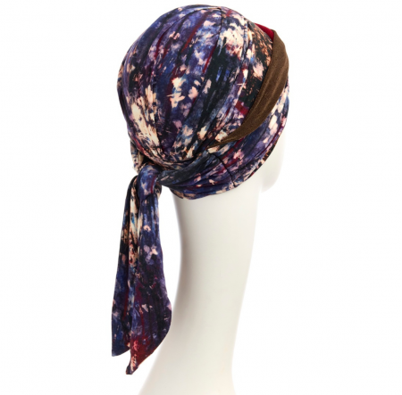 turban foulard béatrice bambou, turban chimio, cancer, christine headwear, galaxie