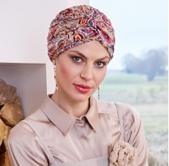bonnet joyo bambou, bonnet plissé, bonnet avec une torsade sur le dessus, bonnet chimio, palmyre