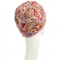 bonnet joyo bambou, bonnet plissé, bonnet avec une torsade sur le dessus, bonnet chimio, palmyre