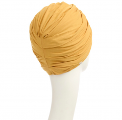 bonnet joyo bambou, bonnet plissé, bonnet avec une torsade sur le dessus, bonnet chimio, paille