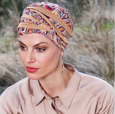 bonnet hindi, bonnet chimio hindi, hindi bambou, bambou, house of christine headwear, elite hair international, palmyre