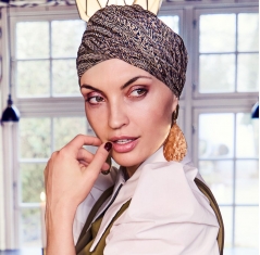 Bonnet chimio boho, boho spirit, style bohème, christine headwear, perte de cheveux, cancer, plaza
