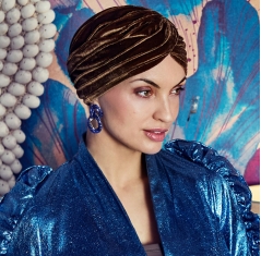 Bonnet chimio boho, boho spirit, style bohème, christine headwear, perte de cheveux, cancer, velvet bronze