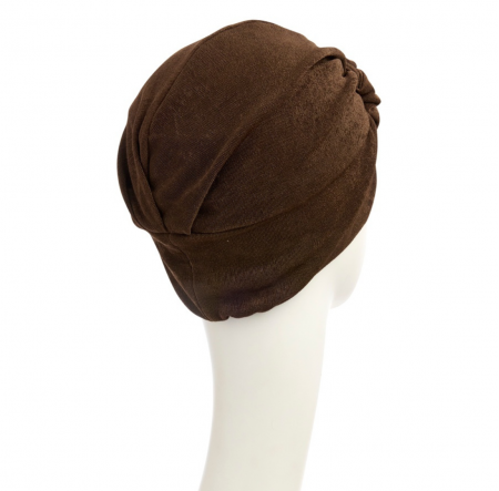 Bonnet Viva ultra-doux, spécialement conçu pour offrir confort et élégance aux femmes en traitement, santal