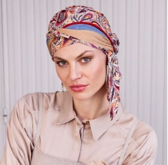 turban foulard béatrice bambou, turban chimio, cancer, christine headwear, palmyre